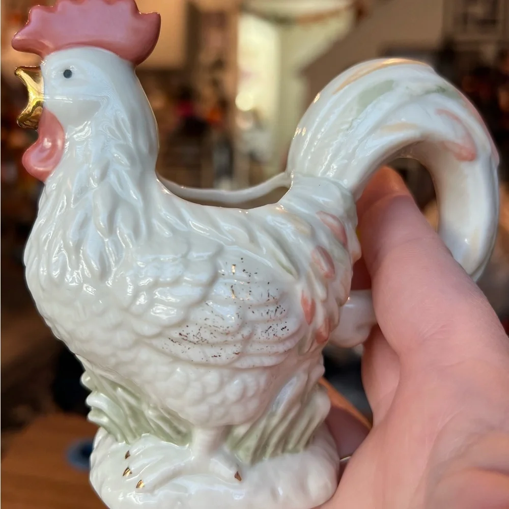Lenox Rise ‘n’ Shine Rooster Creamer  Fine Ivory China 24K Gold Accents VTG